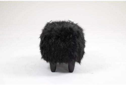 Home 2 Office Harry The Cow Ottoman with Storage for Bedroom Playroom or Recreation Room Decor Soft Animal-Shaped Furniture with Wooden Legs White