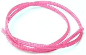 Jutagoss PET Expandable Braided Cable Sleeve, 1.64ft - 3/16 inch Pink Cable Management Sleeve, Wire Loom Tube Cord Protector for USB Cable, Power Cord, Audio Video and More, 1Pc