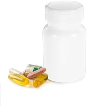 5pcs 80cc Plastic Medicine Pill Bottles with Screw Caps, White Small Pill Organizers for Capsule Powder Tablet Storage, Portable Medication Bottle Containers for Travel and Daily