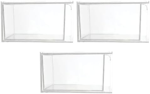 4pcs Plastic Makeup Storage Box with Removable Dividers and Handles, Stackable Design for Bathroom Cabinets and Makeup Vanity, Pet Organizer for Necklaces and Lipstick