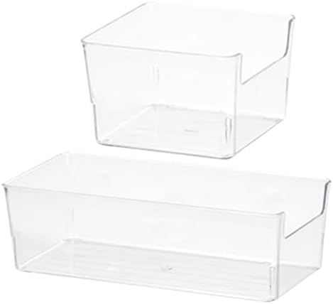 Uonlytech 2Pcs Pet Drawer Storage Boxes Small and Medium Sundry Organizing Bins for Makeup, Stationery, and Desktop Office Supplies Storage