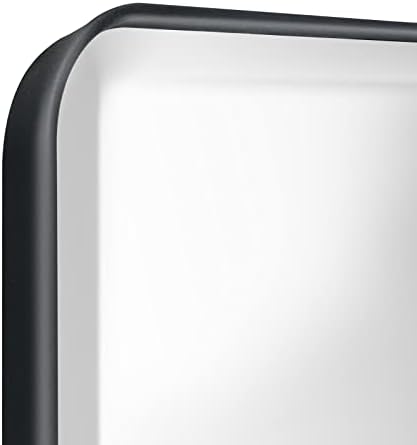 Plastic Black Medicine Cabinet 16x24 Beveled Mirror, Recessed/Surface Mount | Black Metal-Framed Bathroom Mirror Cabinet with 2 Adjustable Shelves, Reversible Door; Fully Assembled for Surface Mounting