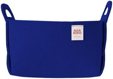 Collapsible Felt BLUE Storage Bin Small 7.1"x5.1"x5.1" – Foldable Basket with Handles for Closet, Toy Storage, Laundry Room Organization, Decorative Storage Baskets for Shelves, Nursery