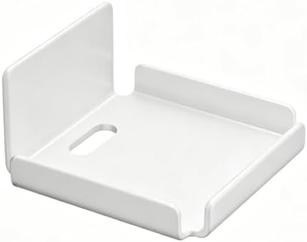 SM SunniMix Wall Mount Bracket Camera Shelf Holder Stand Carbon Steel Shelf with Secure Press Mount and Cable Port Suitable for Front Doors Interior landings pet Areas Building Elevators, White