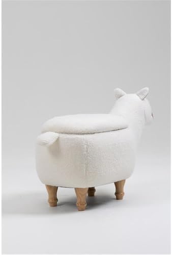 Home 2 Office Llama Ottoman with Storage for Bedroom, Playroom, Nursery or Recreation Room Decor, Soft Animal-Shaped Ottoman with Wooden Legs