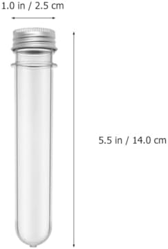 50pcs 45ml Plastic Storage Tubes with Aluminum Caps, Multipurpose Clear Cylindrical Bottles for Bath Salts, Candy, and Liquids, Easy to Fill and Protect Containers for Kitchen