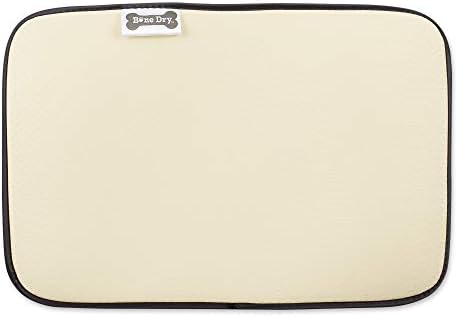 Bone Dry Machine Washable, Ultra Absorbent Pet Mat, 12x18, Aqua/Off-White Lattice