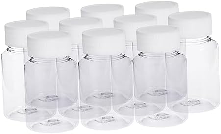 30pcs Pet Container Bottles Screw Lid Storage for Pills Tablets Vitamins and Medicine for Home Use and Travel