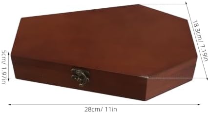 Halloween Coffin Shaped Wood Keepsake Box with Hinged Lid, Multifunctional Candy and Necklace Storage Container for Holiday and Heartfelt Commemorations, Gothic Inspired Brown