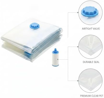 Vacuum Storage Bags with Hand Pump, Space Saver Compression Bags for Clothes and Bedding, Travel and Closet Organization (1 PC)