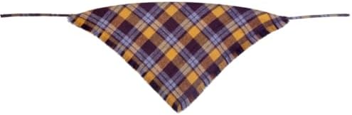 Fall Dog Bandana Autumn Thanksgiving Plaid Reversible Triangle Bibs Scarf