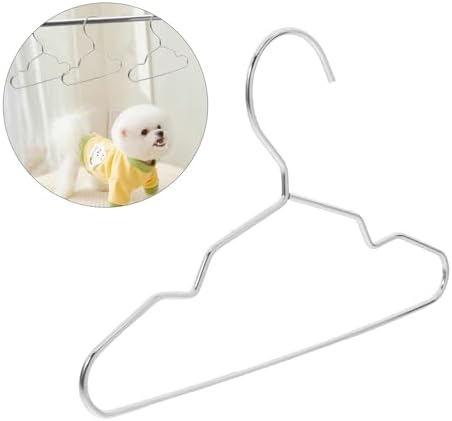 Zerodeko 10pcs Pet Clothing Hanger Miniature Steel Coat Organizer for Dogs and Cats Space-Saving Hangers for Easy Drying and Storage of Pet Apparel