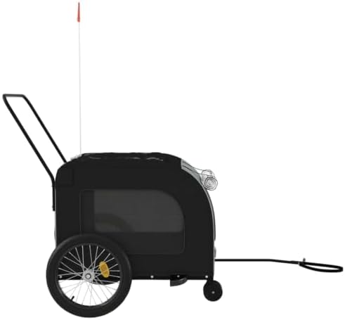 Pet Bike Trailer for Small Dogs, Foldable Bicycle Cargo Trailer with Quick-Release Wheels and Safety Flag, Orange and Gray