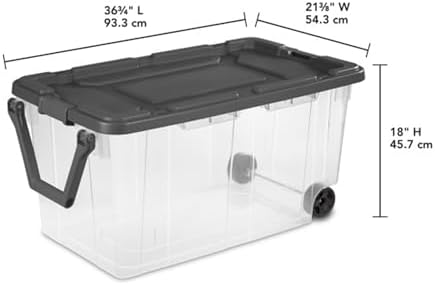 Sterilite Modular Stacker Box with Latching Lid, 160 Quart, 4-Pack | Clear Plastic Storage Bins - Stackable Organizing Container Boxes for Closet, Bathroom, and Office