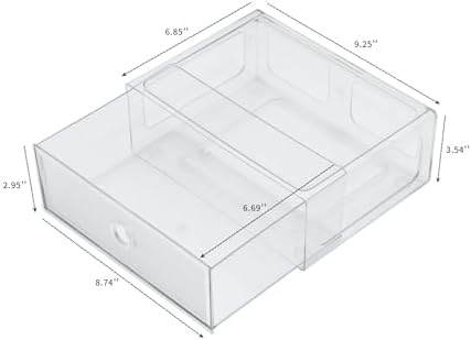 Clear Plastic Desk Organizers, 2 Drawers