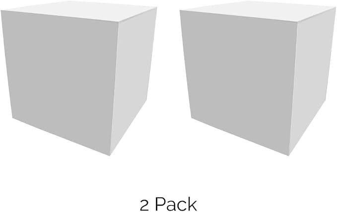 2 Pack 10 Inch White Acrylic Display Box with One Open Side No Lid Versatile Square Merchandise Storage Bin or Retail Product Riser by Marketing Holders