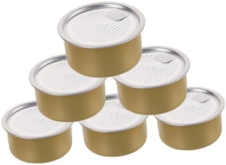 6pcs 100ml Aluminum Tin Canisters with Easy-tear Lids Small Metal Food Storage Containers for Cake Cat Food Holder Dog Treat Organizer Airtight Pet Storage Jars