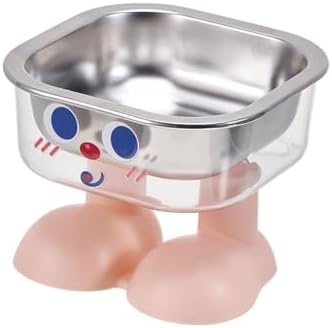 Elevated Pet Bowl Set, Double Stainless Steel Feeding Station for Cats & Small Dogs, Ergonomic Raised Food and Water Feeder with Anti-Spill Guard, Minimalist Design(Pink)