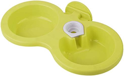 Puppy Double Bowl, Puppy Double Bowl Stainless Steel Dog Bowl Pet Cat Dog Puppy Double Bowl Hanging Food Water Feeder For Crate Cage Small (Green)