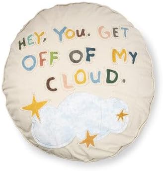 Sugarboo Hey You Get Off My Cloud Dog Bed, Washable Cream Floor Mattress for Medium to Small Sized Pets, Stylish Boho Farmhouse Dog Bed - 33” Diameter