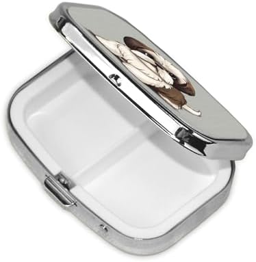 Shih Tzu Dog Pill Box 2 Compartment Medicine Pill Organizer Square Pill Case for Purse & Pocket Travel Pillbox Portable Metal Medicine Vitamin Fish Oil Organizer Unique Gift
