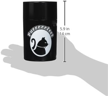 Tightpac Pawvac 1 to 6 Ounces Container, Airtight Pet Food and Treats Storage Jar - Patented Vacuum Seal Container for Pet Food, Treats and other Dry Goods - Black with Cats