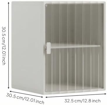 Storage With Door Organizer Drawer And Shelf Ribbed Front Pet Pp Structure Space Saving Layout With Side Handle Suitable for bedroom living room office apartment , color to 2 , Modern Minimalist