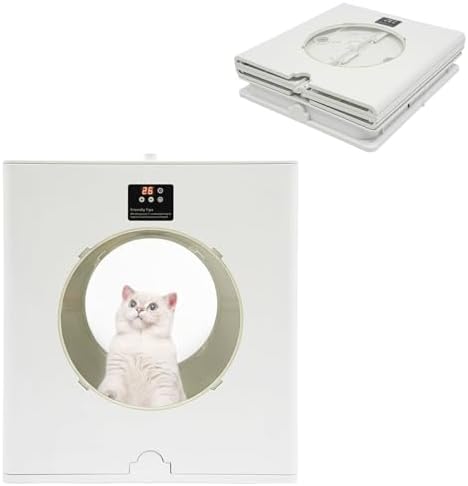 Foldable Pet Dryer Box 88L/79.9Qt Capacity, 800W Low-Noise Pet Dryer for Dogs & Cats, Adjustable Temperature(95-131°F), Time(5-90mins) and Speed Automatic Pet Dryer Box for Households, Pet Shops