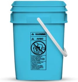 House Naturals 4 Gallon Square Food Grade Plastic Bucket with Lid, Made in USA (Pack of 2) BPA Free (Aqua)