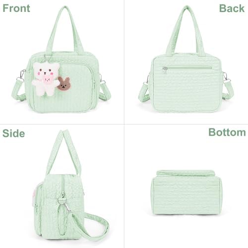 Lushandy Baby Diaper Bag Tote, Mom Bag Crossbody Diaper Bags Baby Travel Bags for Girl Pañaleras Para Bebe (Green, Small)