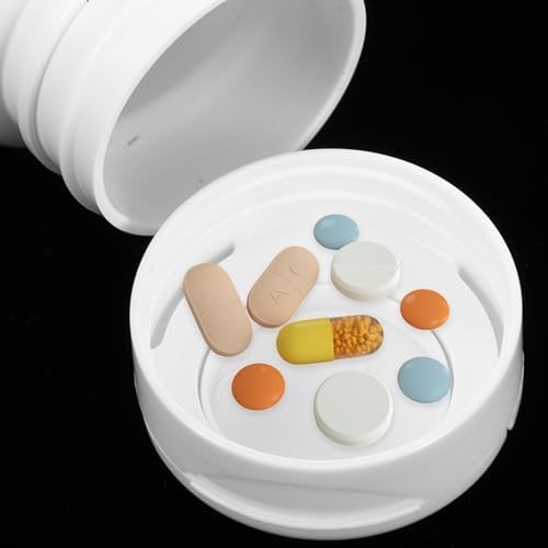 5pcs 80cc Plastic Medicine Pill Bottles with Screw Caps, White Small Pill Organizers for Capsule Powder Tablet Storage, Portable Medication Bottle Containers for Travel and Daily