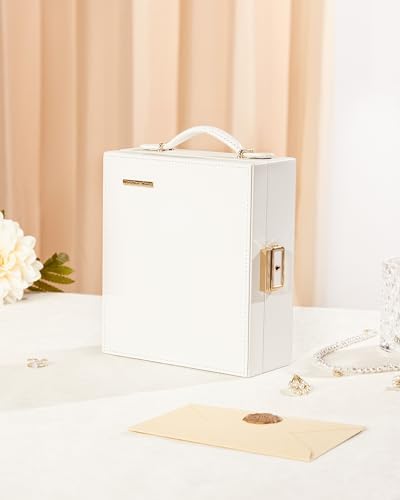Enthralite Portable Travel Jewelry Case: Jewelry Box with Lock and Mirror | Quality PU Leather & Velvet Lined Jewelry Organizer - Large Capacity for Ring Earring Large Necklaces - Birthday Gift for Her