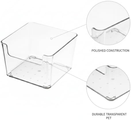 3.78 x 3.78 x 2.44 Inch Transparent PET Partition Storage Box, Drawer Organizer Bin for Office Supplies and Small Items