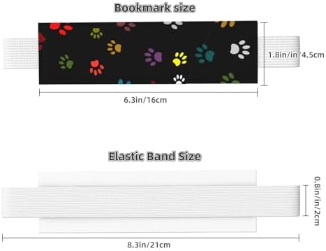 Leather Pen Holder Bookmark for Notebook Deco,Colorful Pet Paw Print Book Mark Elastic Pen Pouch Organizer