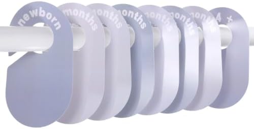 8pcs Baby Closet Dividers Nursery Organizer for Baby Clothes | Baby Size Clothes Dividers for Closet 0-24 Months Closet Size Markers Baby Clothing Organizer for Nursery Blue Grey