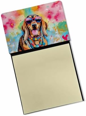 Caroline's Treasures Doberman Pinscher Hippie Dawg Sticky Note Holder Refillable Dispenser Self-Sticky Note Pads, Memo Pads Blank Desk Accessories