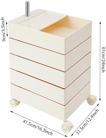 Storage Cabinet 360° Rotating Sofa Side Cabinet (White)