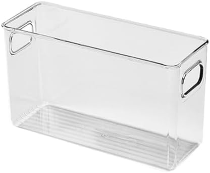 Rengue Phone Case Storage Box Clear PET Desk Organizer 26x10x15cm Transparent Holder for Phone Cases and Stationery Portable Storage for Office Study Desk Cabinet