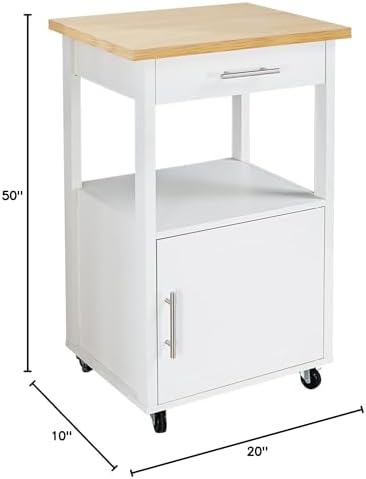 JY QAQA 22" Kitchen Island on Wheels with Storage Cabinet Kitchen Cart Cabinet with Shelves, Cart Handle for Towel Rack or Free Mobility, Portable Islands for Kitchen,White