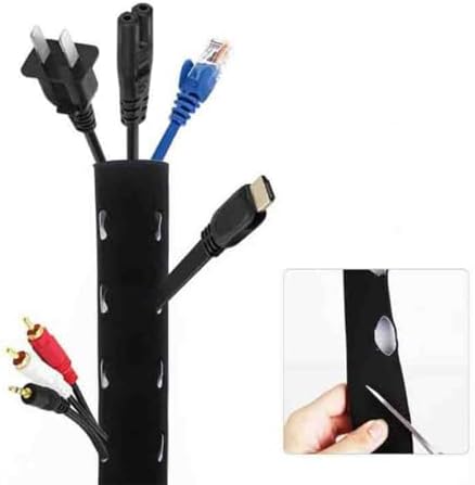 Homoyoyo 2 Pcs Neoprene Cable Management Sleeve for Protecting Cords from Chewing Pets and Foot Traffic, Flexible Cord Organizer Sleeve for Home and Office Use