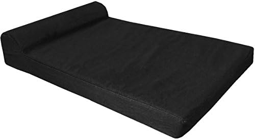 Dogbed4less Premium Head Rest Pillow Orthopedic Cool Memory Foam Dog Bed for Large Dogs, Waterproof Lining with Washable Canvas Black Cover, Extra Large 47X29 Inches