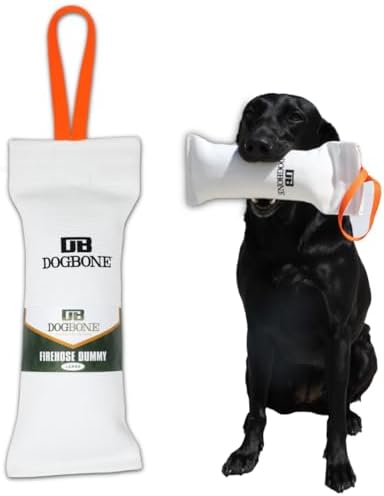 DogBone Firehose Dog Bumper for Hunting & Sporting Dog Training - Perfect Floating Dummy for Water Retrieving & Fetch - Ideal Canvas Alternative for Puppies or Adult Retrievers & Includes Throw Loop