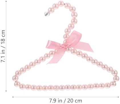 5pcs Pearl Appearance Dog Clothes Rack with Bowknot Decor Abs Material Pet Clothes Hangers for Organizing Pet Clothing Stylish and Functional