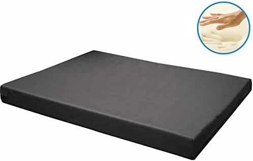 Dogbed4less Memory Foam Platform Dog Bed, Crate Mattress for Orthopedic Joint Relief with Waterproof Removable Cover Extra Large 45X27X3 Space Gray