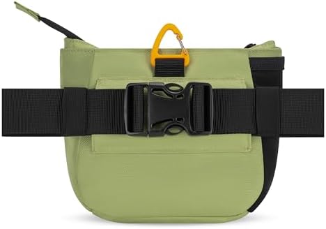 OllyDog Backcountry Day Bag | Dog Training Treat Pouch | Eco-Friendly Recycled Fabric Fanny Pack with Zipper Closure, Built-in Poop Bag Dispenser & Adjustable Waist Belt (Palm)