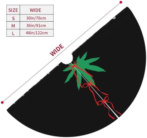 Christmas Tree Skirt, Soft Polyester Xmas Tree Skirts with Ribbon Ties, Rustic Farmhouse Holiday Party Decorations I 'D Hit that Marijuana 30"