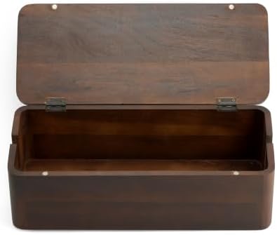Cable Management Box – Power Strip Organizer – Desk Cord Organizer to Hide Wires & Chargers – Cable Storage Box for Home, Office Desk & Floor Cable Organization (Dark Walnut)