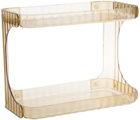 Double Deck Bathroom Shelf Strong Frame PET Easy Installation Space Saving Storage Rack