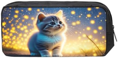 Cute Pet Scene Large Pencil Case, Durable Pen Bag Zipper Organizer Pouch for Office Travel for Women Men