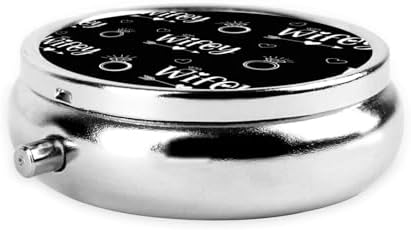 Round Pill Container, 3-Compartment Mini Organizer, Sturdy Metal Case for Medicine, Travel Pill Holder Purse Pocket Essential, Love Heart Diamond Bride Wifey